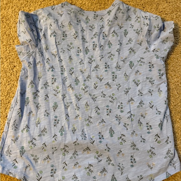 Floral Print Blue T-Shirt - Picture 6 of 6